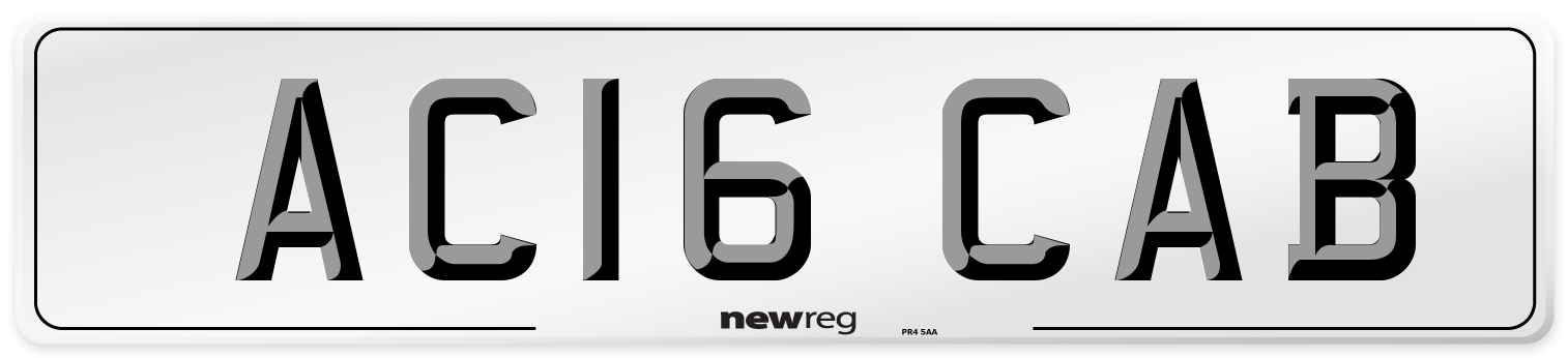 AC16 CAB Number Plate from New Reg